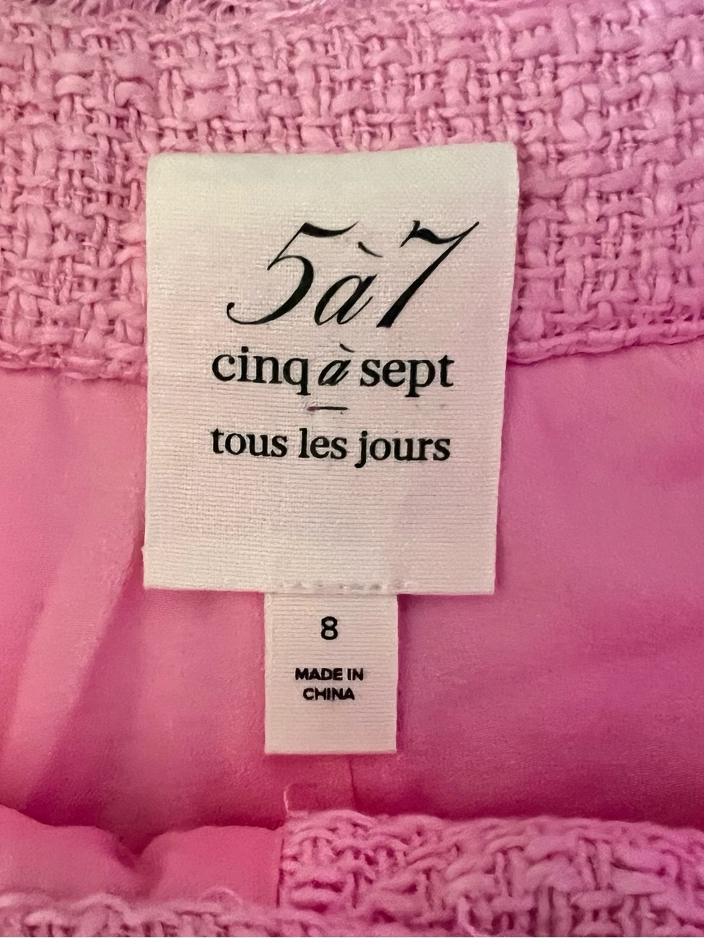 cinq a sept Sz 8 High Waist Pink Cherryl Boucle Shorts Orig $300 Exc Cond - Picture 5 of 7
